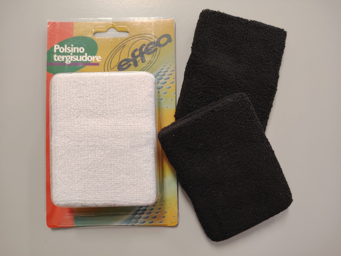 Fasce Tergisudore Sportive Grandi Sportkind - 2 Pezzi 12x8 Cm In Misto Cotone Con Logo Ricamato, UV 50+, Lavabili, Unisex Per Bambini E Adulti